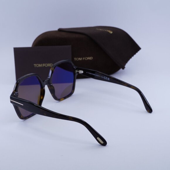 Tom Ford Romy FT1032 52E Sunglasses Havana Geometric Frame, Brown Lenses main image 7